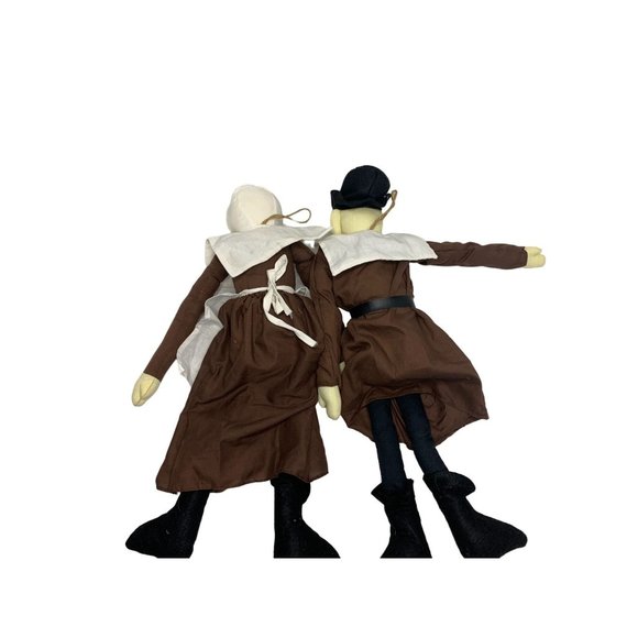 Pilgrim Women man Plush Shelf Sitter Thanksgiving Doll Stuffed Set of 2 Boy Girl - Picture 3 of 3